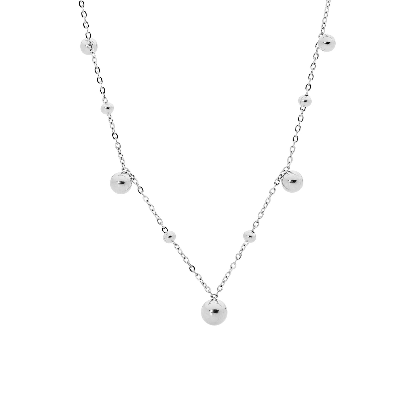 Stainless steel necklace 40+5cm  with  ball feature