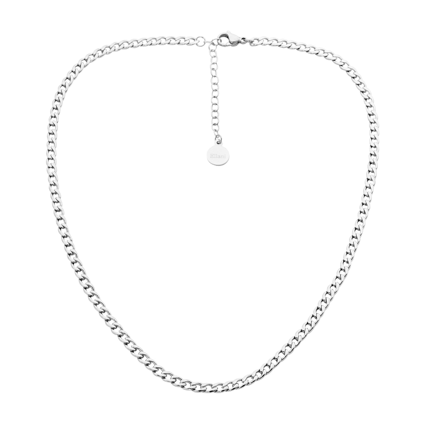 Stainless steel curb chain necklace 40cm+ ext.