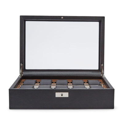 ROADSTER 10 PIECE WATCH BOX BLACK