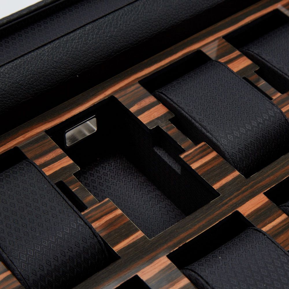 ROADSTER 10 PIECE WATCH BOX BLACK