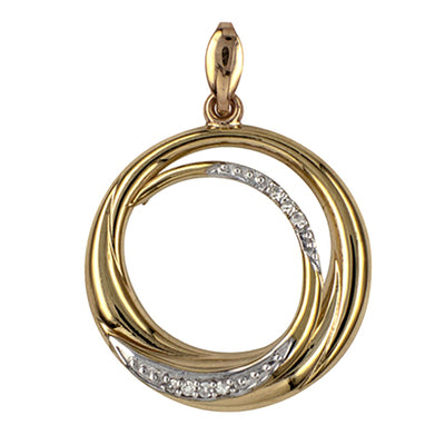 9k Yellow Gold Double Circle Pendant